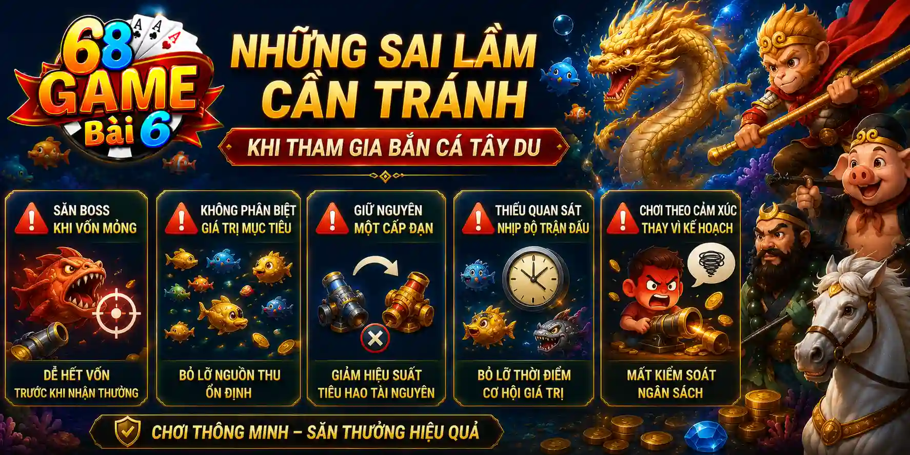Những sai lầm cần tránh khi tham gia Bắn cá Tây Du
